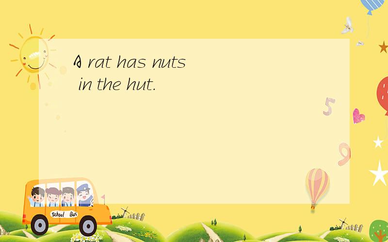 A rat has nuts in the hut.