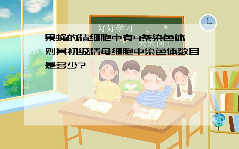 果蝇的精细胞中有4条染色体,则其初级精母细胞中染色体数目是多少?