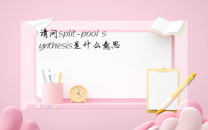 请问split-pool synthesis是什么意思