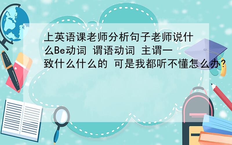 上英语课老师分析句子老师说什么Be动词 谓语动词 主谓一致什么什么的 可是我都听不懂怎么办?