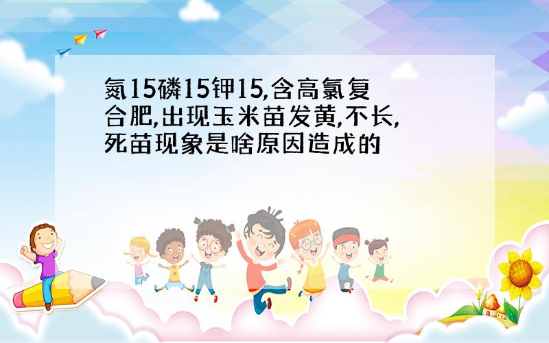 氮15磷15钾15,含高氯复合肥,出现玉米苗发黄,不长,死苗现象是啥原因造成的