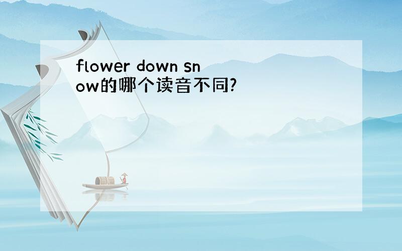 flower down snow的哪个读音不同?