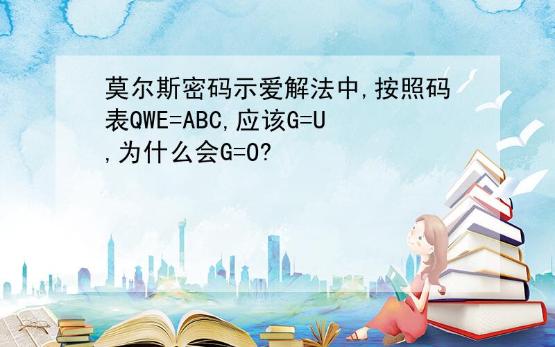 莫尔斯密码示爱解法中,按照码表QWE=ABC,应该G=U,为什么会G=O?