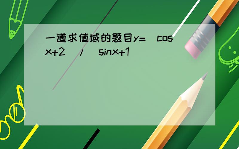 一道求值域的题目y=(cosx+2)/(sinx+1)