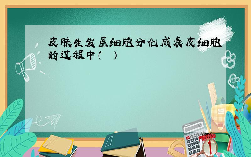 皮肤生发层细胞分化成表皮细胞的过程中（　　）