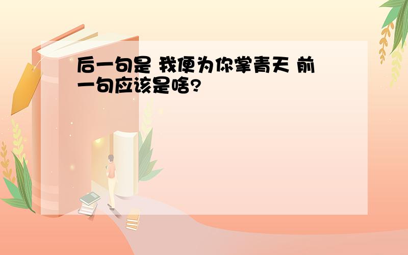 后一句是 我便为你掌青天 前一句应该是啥?