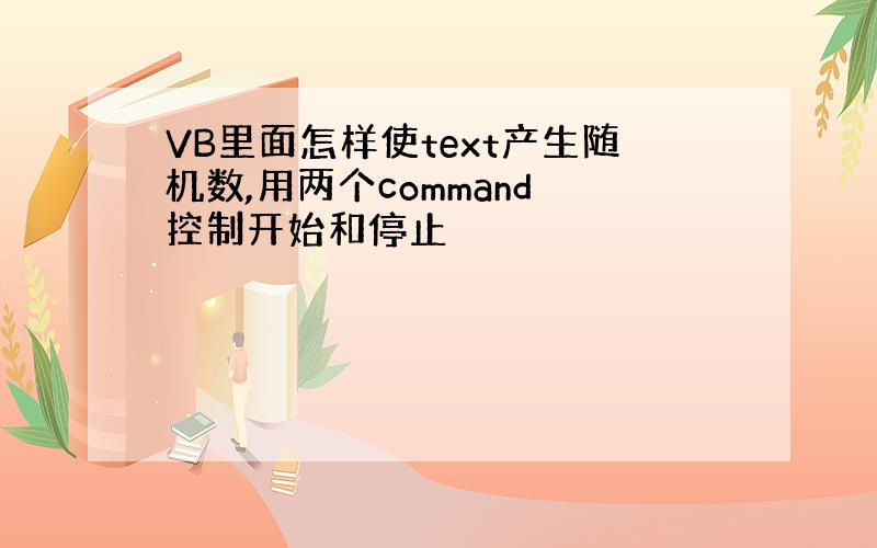 VB里面怎样使text产生随机数,用两个command 控制开始和停止