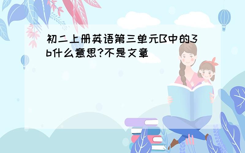 初二上册英语第三单元B中的3b什么意思?不是文章