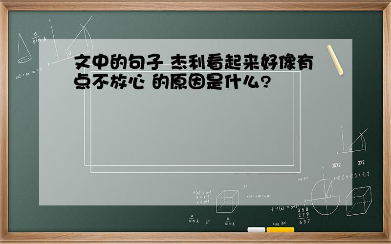 文中的句子 杰利看起来好像有点不放心 的原因是什么?