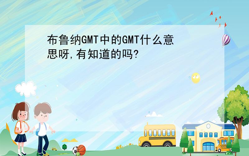 布鲁纳GMT中的GMT什么意思呀,有知道的吗?