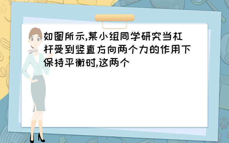 如图所示,某小组同学研究当杠杆受到竖直方向两个力的作用下保持平衡时,这两个