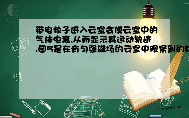 带电粒子进入云室会使云室中的气体电离,从而显示其运动轨迹.图5是在有匀强磁场的云室中观察到的粒子的轨迹,a和b是轨迹上的