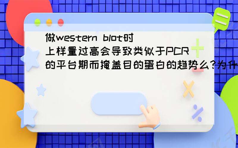 做western blot时上样量过高会导致类似于PCR的平台期而掩盖目的蛋白的趋势么?为什么?