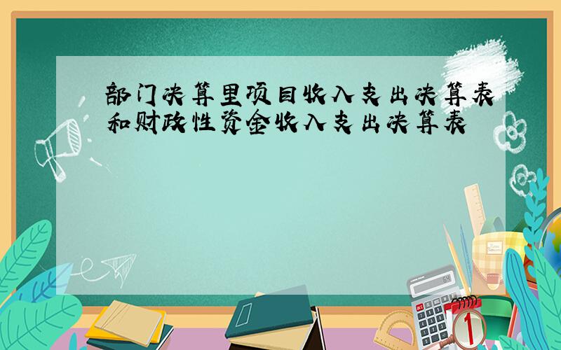 部门决算里项目收入支出决算表和财政性资金收入支出决算表