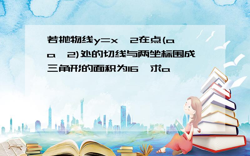 若抛物线y=x^2在点(a,a^2)处的切线与两坐标围成三角形的面积为16,求a