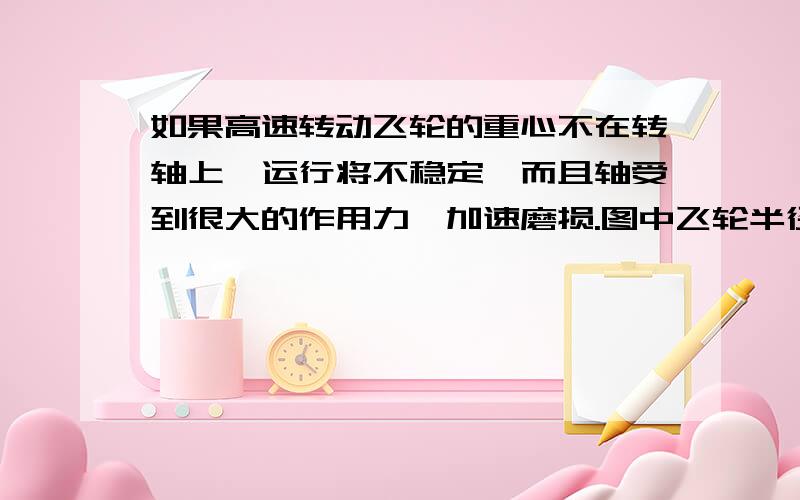 如果高速转动飞轮的重心不在转轴上,运行将不稳定,而且轴受到很大的作用力,加速磨损.图中飞轮半径r=20cm,OO