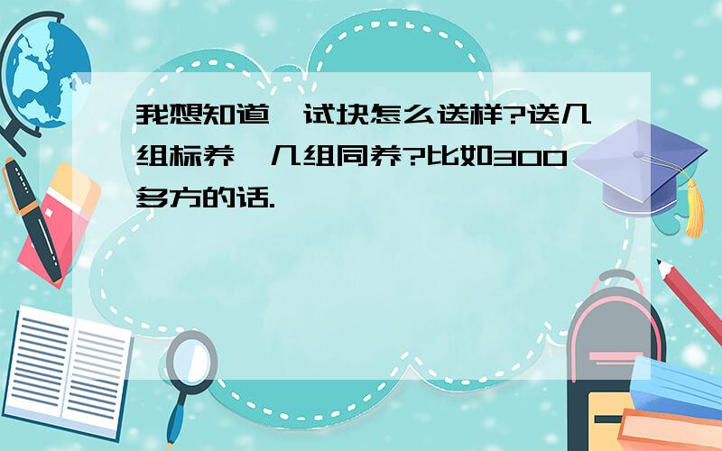 我想知道砼试块怎么送样?送几组标养,几组同养?比如300多方的话.