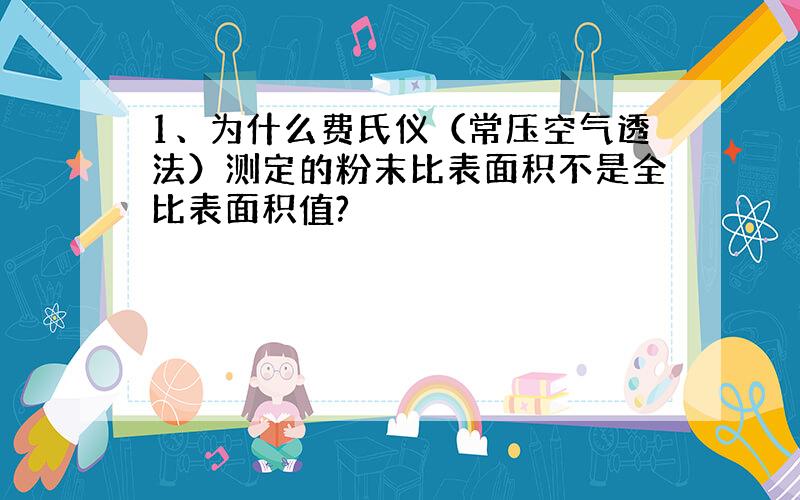 1、为什么费氏仪（常压空气透法）测定的粉末比表面积不是全比表面积值?