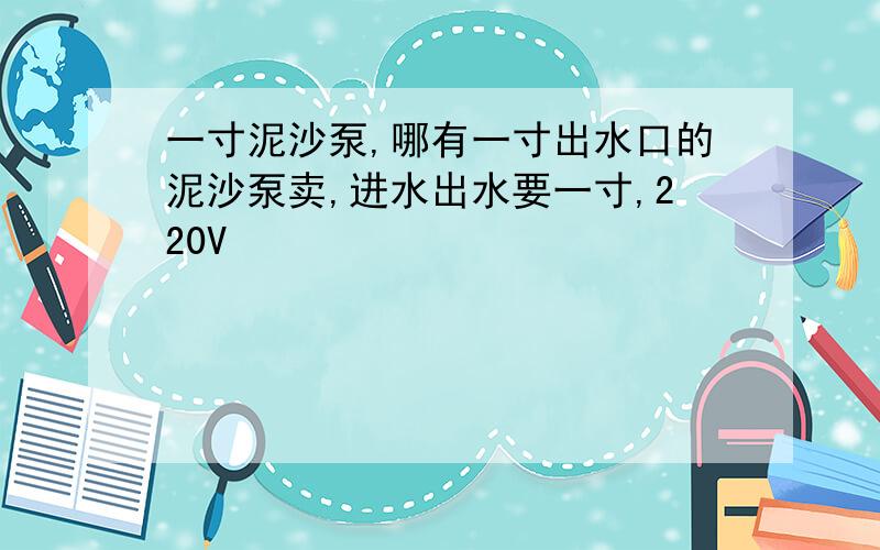 一寸泥沙泵,哪有一寸出水口的泥沙泵卖,进水出水要一寸,220V