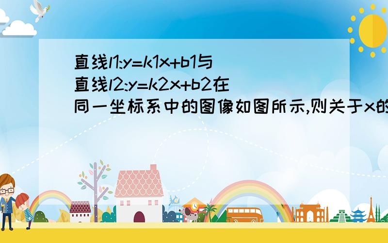 直线l1:y=k1x+b1与直线l2:y=k2x+b2在同一坐标系中的图像如图所示,则关于x的不等式k2x+b2＞k1x