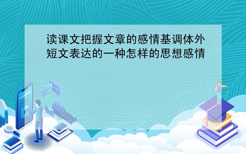 读课文把握文章的感情基调体外短文表达的一种怎样的思想感情�