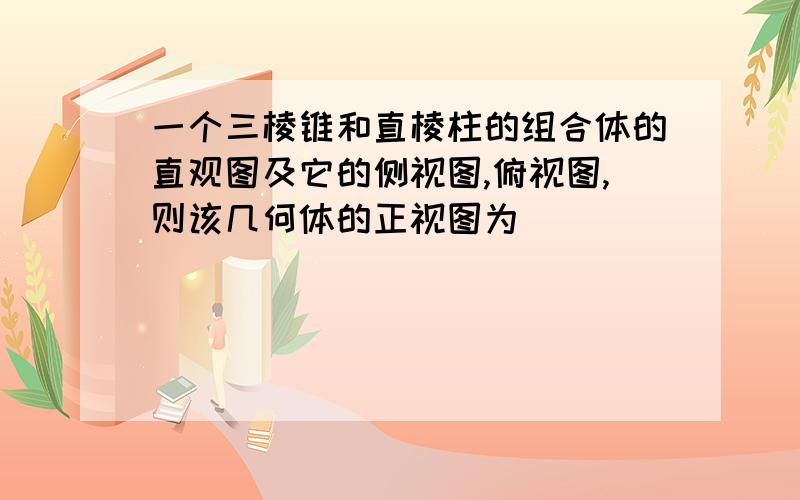 一个三棱锥和直棱柱的组合体的直观图及它的侧视图,俯视图,则该几何体的正视图为