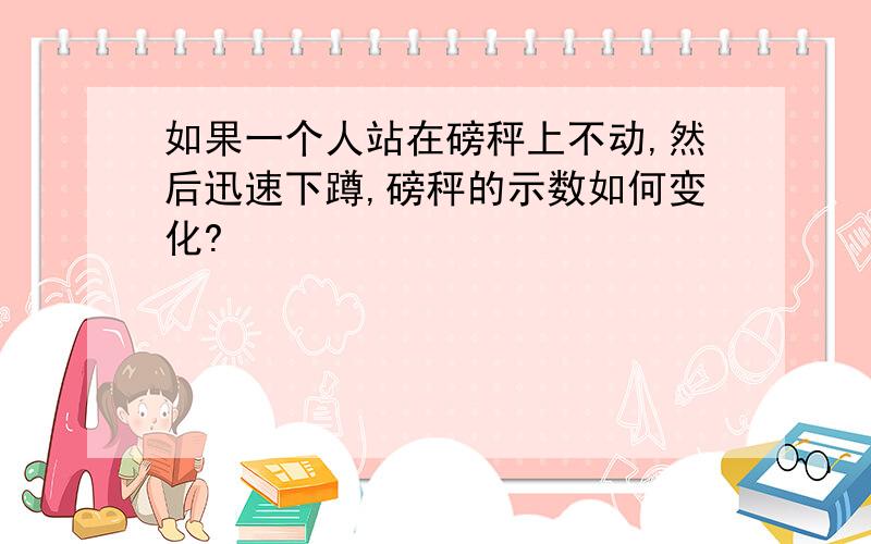 如果一个人站在磅秤上不动,然后迅速下蹲,磅秤的示数如何变化?