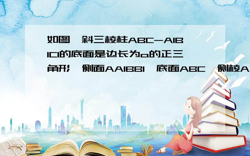 如图,斜三棱柱ABC-A1B1C1的底面是边长为a的正三角形,侧面AA1BB1⊥底面ABC,侧棱AA1与底面成60°角,