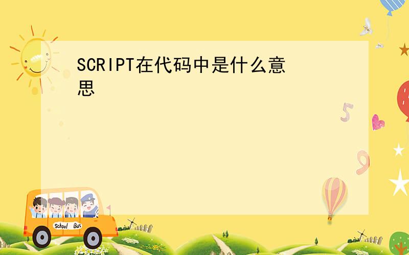 SCRIPT在代码中是什么意思