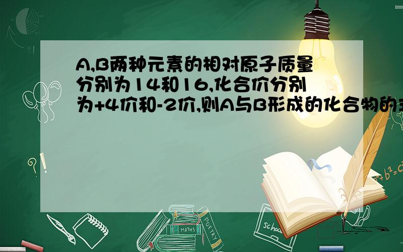 A,B两种元素的相对原子质量分别为14和16,化合价分别为+4价和-2价,则A与B形成的化合物的式量为