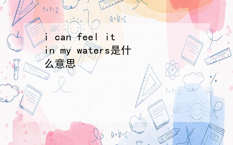 i can feel it in my waters是什么意思