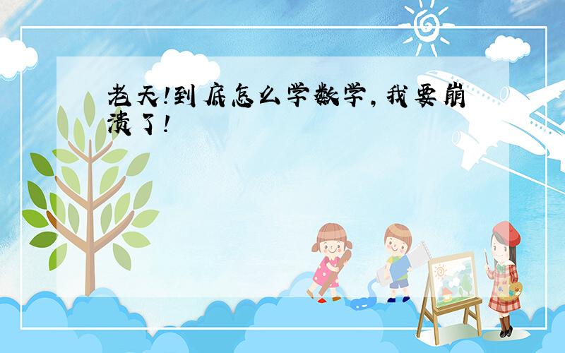 老天!到底怎么学数学,我要崩溃了!