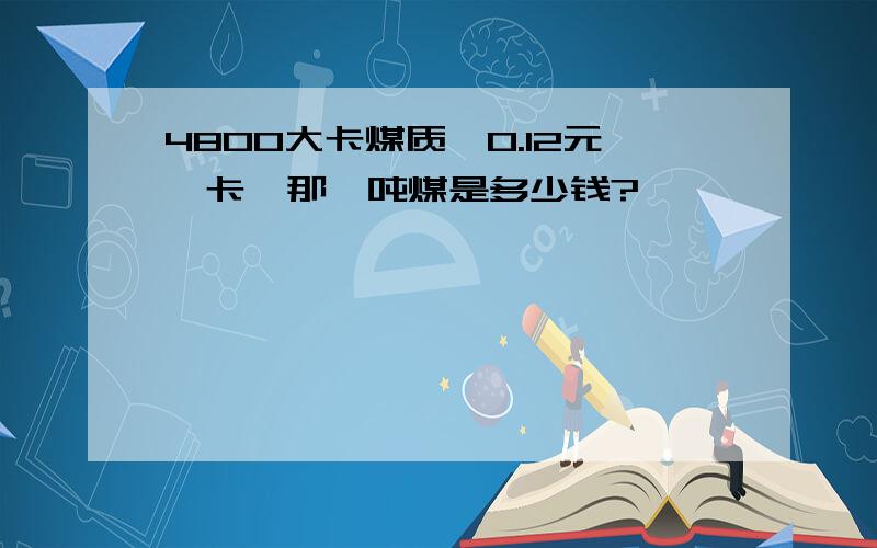 4800大卡煤质,0.12元一卡,那一吨煤是多少钱?