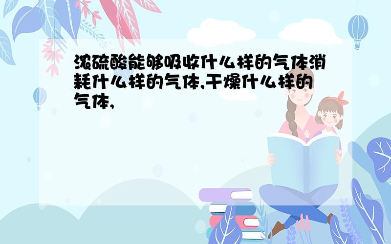 浓硫酸能够吸收什么样的气体消耗什么样的气体,干燥什么样的气体,