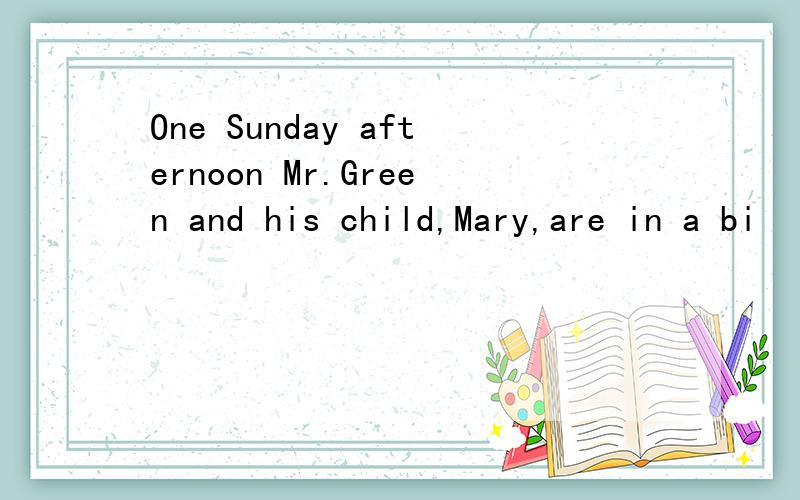 One Sunday afternoon Mr.Green and his child,Mary,are in a bi