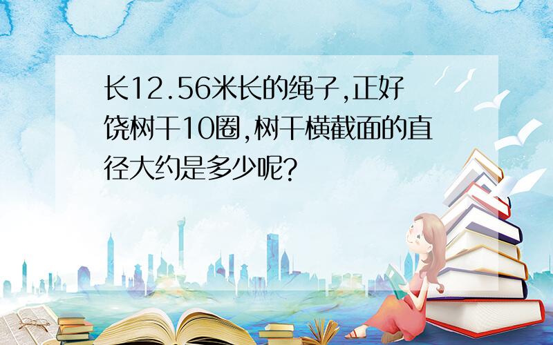 长12.56米长的绳子,正好饶树干10圈,树干横截面的直径大约是多少呢?