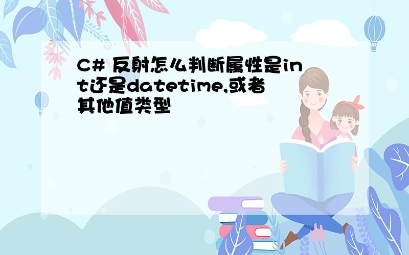 C# 反射怎么判断属性是int还是datetime,或者其他值类型