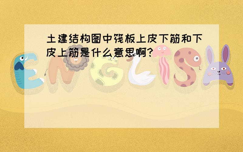 土建结构图中筏板上皮下筋和下皮上筋是什么意思啊?