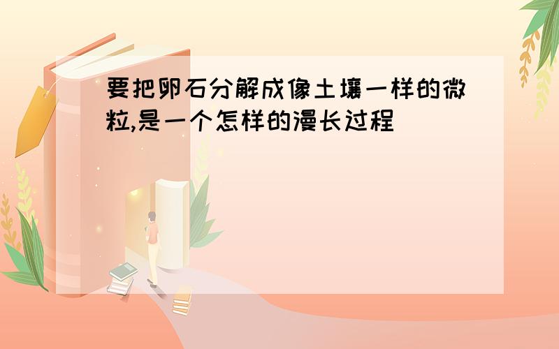 要把卵石分解成像土壤一样的微粒,是一个怎样的漫长过程