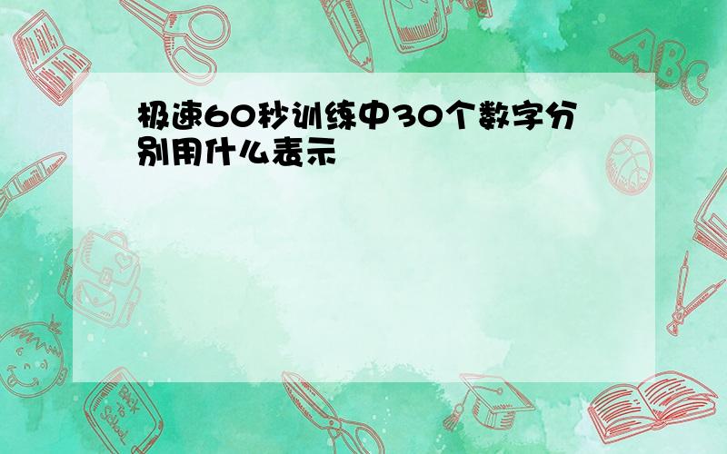 极速60秒训练中30个数字分别用什么表示