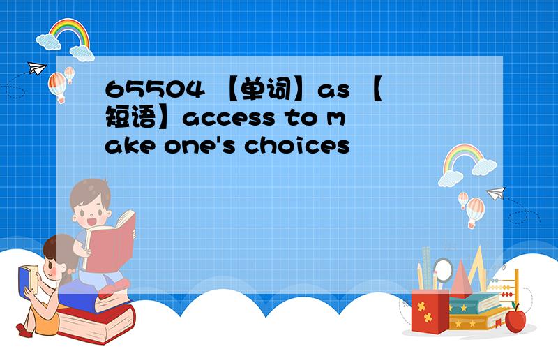 65504 【单词】as 【短语】access to make one's choices