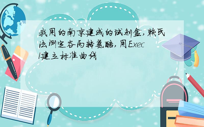 我用的南京建成的试剂盒,赖氏法测定谷丙转氨酶,用Execl建立标准曲线