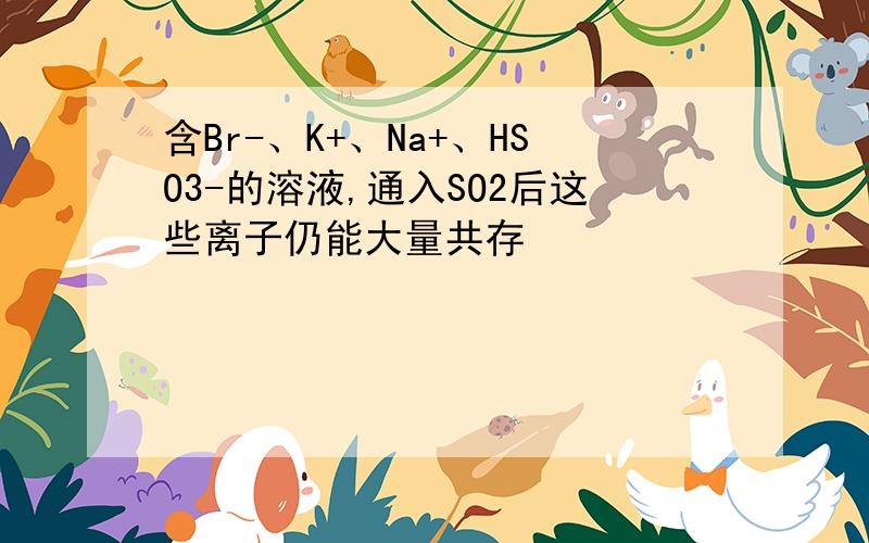 含Br-、K+、Na+、HSO3-的溶液,通入SO2后这些离子仍能大量共存