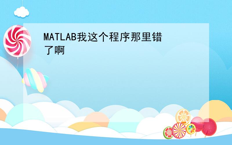 MATLAB我这个程序那里错了啊