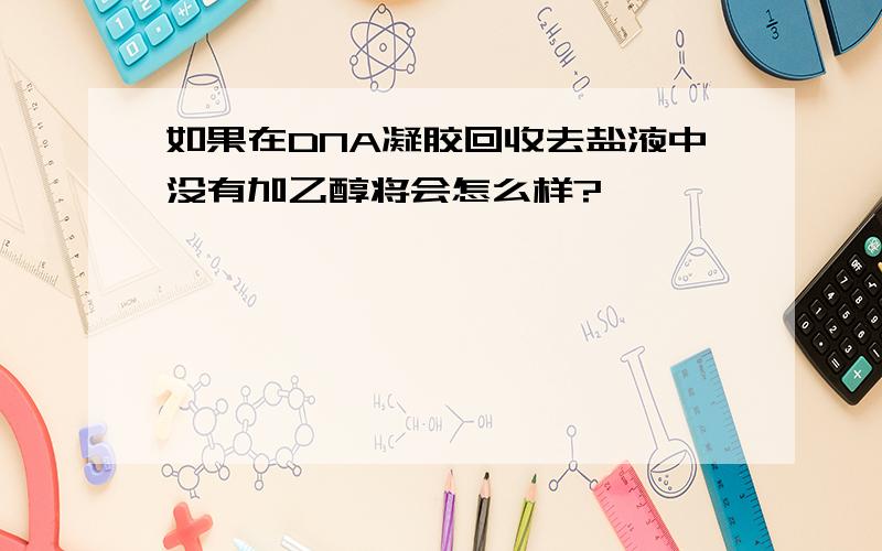 如果在DNA凝胶回收去盐液中没有加乙醇将会怎么样?