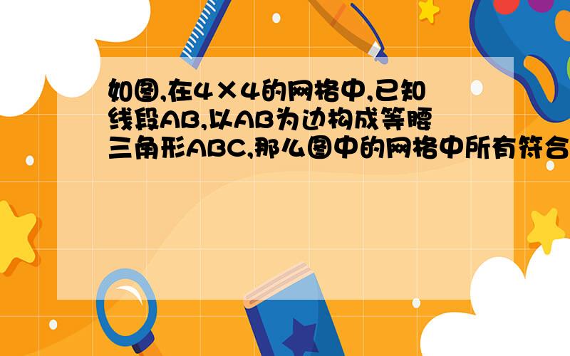 如图,在4×4的网格中,已知线段AB,以AB为边构成等腰三角形ABC,那么图中的网格中所有符合条件的格点C的坐标（）