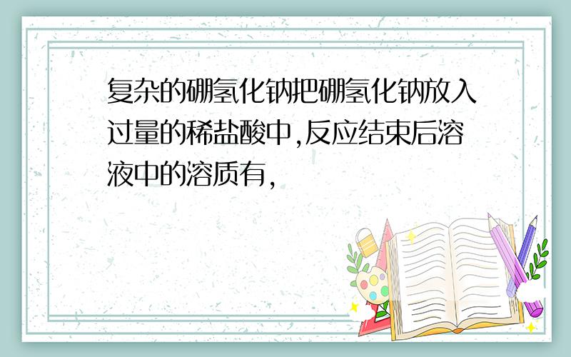 复杂的硼氢化钠把硼氢化钠放入过量的稀盐酸中,反应结束后溶液中的溶质有,