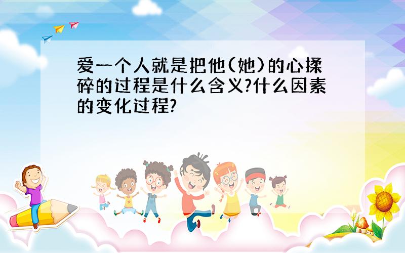 爱一个人就是把他(她)的心揉碎的过程是什么含义?什么因素的变化过程?