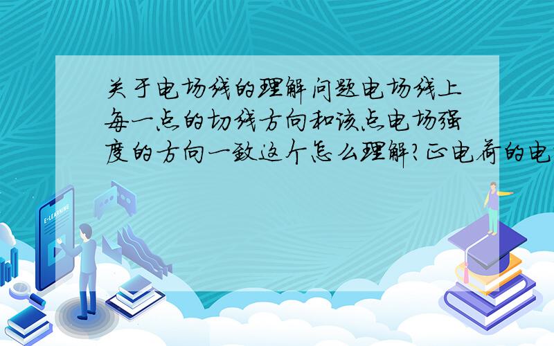 关于电场线的理解问题电场线上每一点的切线方向和该点电场强度的方向一致这个怎么理解?正电荷的电场线向外至无限远但在正电荷的