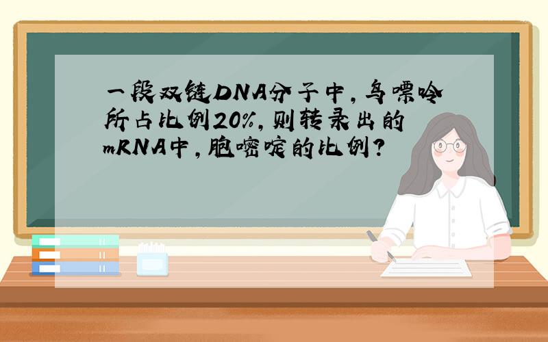 一段双链DNA分子中,鸟嘌呤所占比例20%,则转录出的 mRNA中,胞嘧啶的比例?